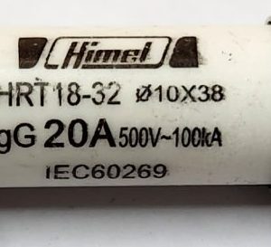 Cylindrical Fuse, HRT18, 10.38, 20 A, R015