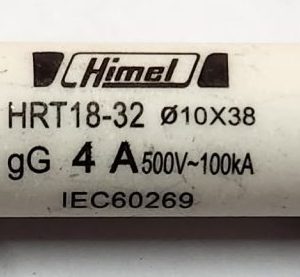 Cylindrical Fuse, HRT18, 10.38, 4 A, R015