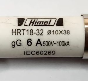 Cylindrical Fuse, HRT18, 10.38, 6 A, R015
